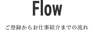 Flow ご登録からお仕事紹介までの流れ